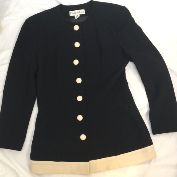 Christian Dior Classic, Black 100% Wool Blazer - Picture 2 of 13